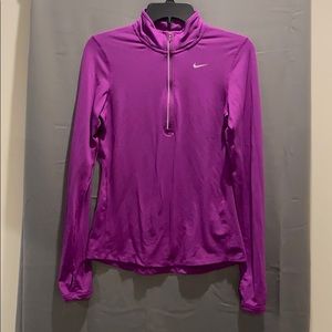 Purple women’s Nike running dri-fit half zip XS